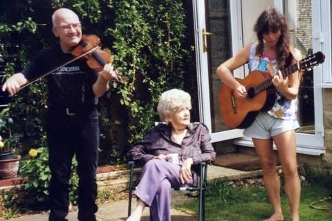The early days: Jo and Dave, playing for Jo's Nana