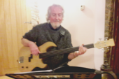 Graeme playing his fretless bass (which he made himself)