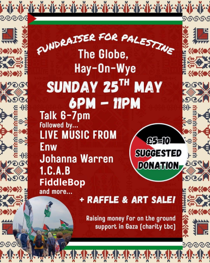 Benefit gig for Palestine: The Globe at Hay, 25 May 2025
