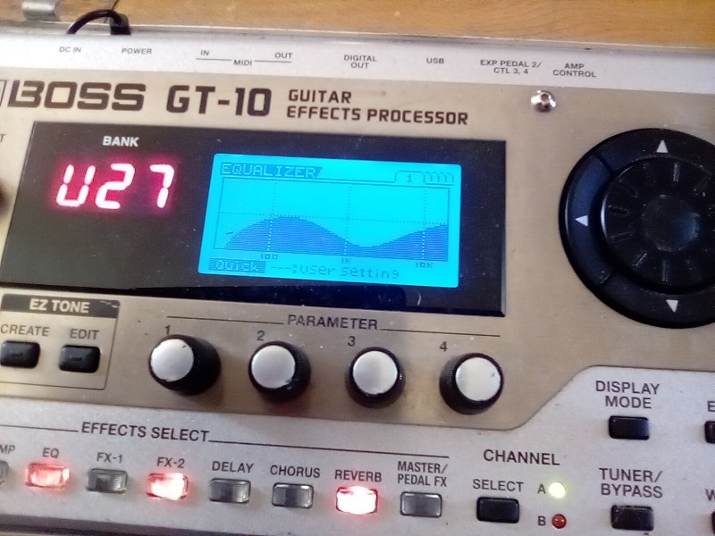 The EQ cut on Dave's Boss GT-10 effects unit