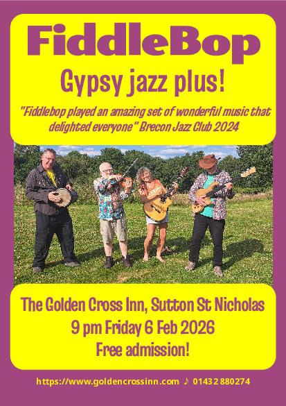 FiddleBop at the Golden Cross Inn, Sutton St Nicholas, Hereford on 6 Feb 2026