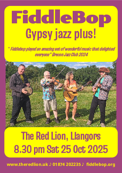 FiddleBop at the Red Lion, Llangors, on 25 October 2025