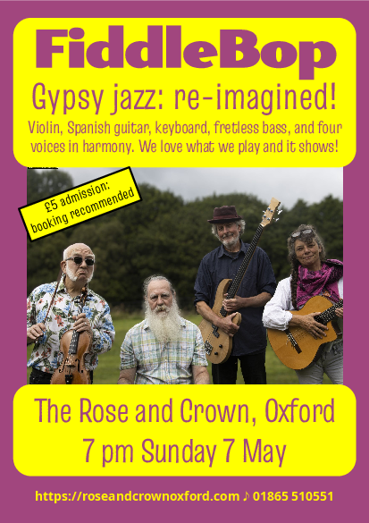 FiddleBop at The Rose and Crown, Oxford, 7 May 2023