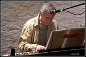 Paul, tickling those ivories! FiddleBop at the Foundry, 23 April 2025. Photo: <a href="https://www.facebook.com/BreconAreaLiveMusicPhotos" target="_blank" rel="noopener">Barry Hill</a>