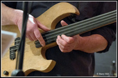 Some wonderful bass playing by Graeme: FiddleBop at the Foundry, 23 April 2025. Photo: <a href="https://www.facebook.com/BreconAreaLiveMusicPhotos" target="_blank" rel="noopener">Barry Hill</a>