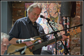 Graeme and his bass: FiddleBop at the Foundry, 23 April 2025. Photo: <a href="https://www.facebook.com/BreconAreaLiveMusicPhotos" target="_blank" rel="noopener">Barry Hill</a>