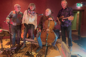 After-gig jollity: FiddleBop at the Dragon Theatre, Barmouth, on 25 September 2026