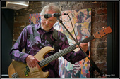 FiddleBop at the Foundry on 17 September 2025: Graeme being a whiz-kid on his fretless bass. Photo: <a href="https://www.facebook.com/BreconAreaLiveMusicPhotos" target="_blank" rel="noopener">Barry Hill</a>