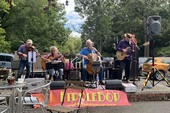 FiddleBop outdoors! At Erwood Station Craft Centre, 5 August 2026. Photo: Caroline Baldwin