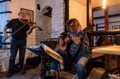 Jo and Dave playing at the Red Lion, Llangors, on 2 May 2024