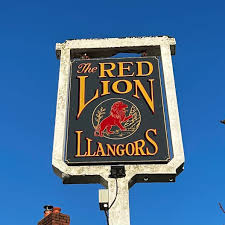 Inn sign for the Red Lion, Llangorse